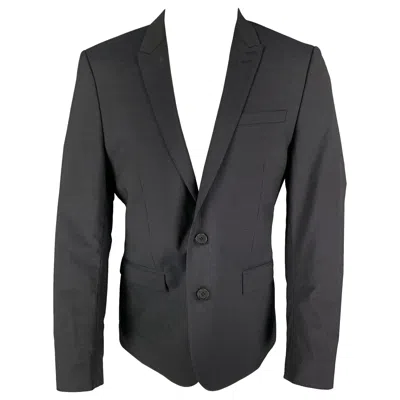 Pre-owned The Kooples Size 40 Navy Pinstripe Wool Peak Lapel Sport Coat In Blue