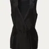 THE KOOPLES SLEEVELESS BLACK JACKET WITH CHAIN