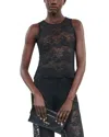 The Kooples Sleeveless Lace Top In Black