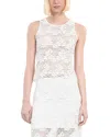 The Kooples Sleeveless Lace Top In Ecru