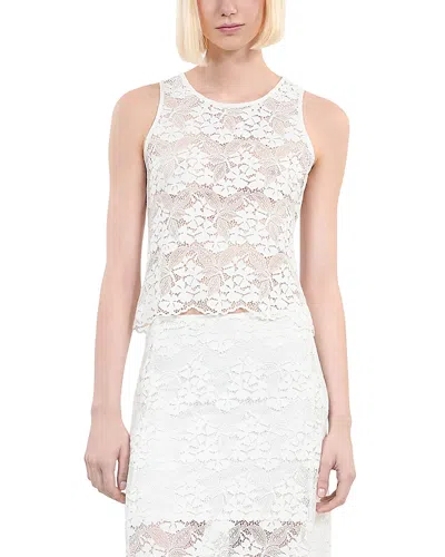 The Kooples Sleeveless Lace Top In Ecru