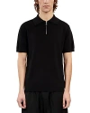 The Kooples Mens Black Zip-neck Regular-fit Knitted Polo T-shirt In Black