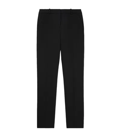 The Kooples Tailored Slim-fit Mid-rise Wool Trousers In Bla01
