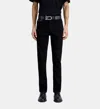 The Kooples Mens Black Washed Slim-fit Straight-leg Stretch-denim Jeans In Black
