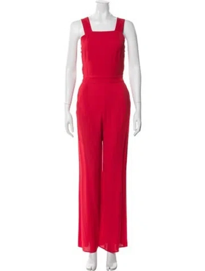 Pre-owned The Kooples Square Neckline Jumpsuit In Red