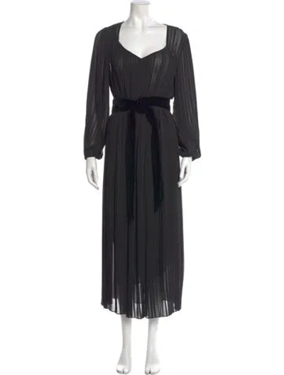 Pre-owned The Kooples Square Neckline Long Dress W/ Tags In Black
