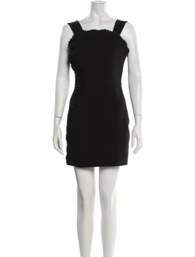 Pre-owned The Kooples Square Neckline Mini Dress In Black