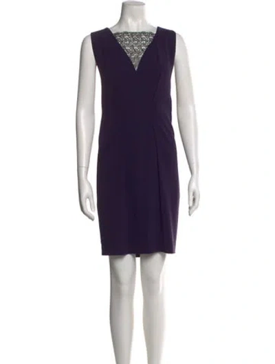 Pre-owned The Kooples Square Neckline Mini Dress In Purple