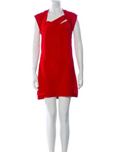 Pre-owned The Kooples Square Neckline Mini Dress In Red