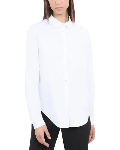 The Kooples Straight Button Front Blouse In White