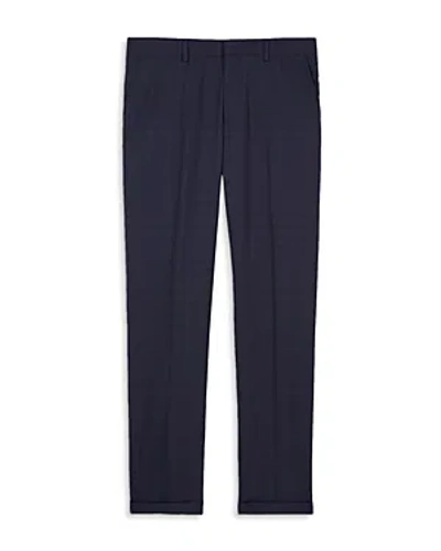 The Kooples Straight Fit Plaid Dress Pants In Navy
