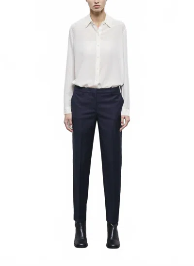 The Kooples Straight-fit Wool Suit Pants In Navy In Blue