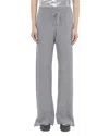 The Kooples Straight Leg Ribbed Waist Pants In Middle Grey