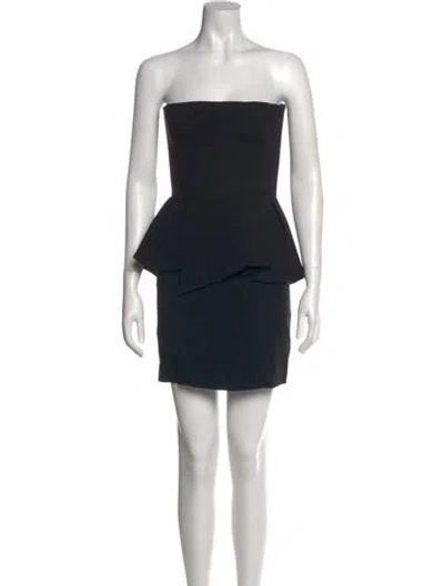 Pre-owned The Kooples Strapless Mini Dress In Black