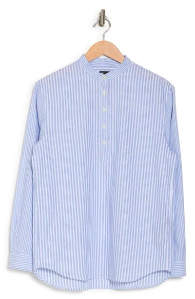 The Kooples Stripe Long Sleeve Cotton Button-up Shirt In Blue White