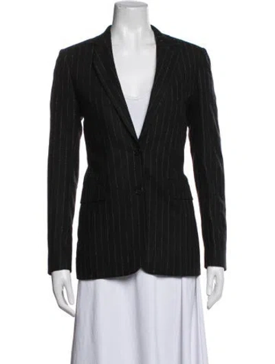 Pre-owned The Kooples Striped Blazer In Black