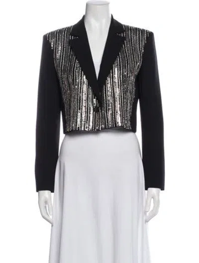 Pre-owned The Kooples Striped Evening Jacket In Black