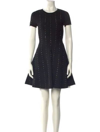 Pre-owned The Kooples Striped Mini Dress In Black