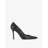 The Kooples Womens Black Stud-embellished Stiletto-heel Leather Court Shoes In Black