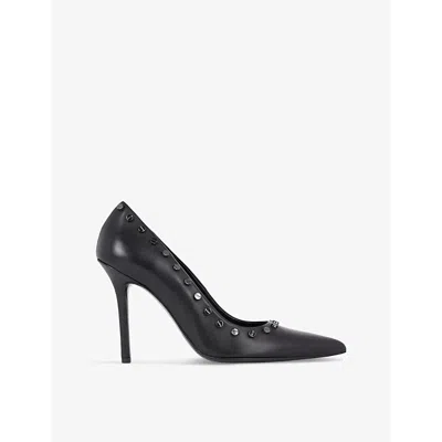 The Kooples Womens Black Stud-embellished Stiletto-heel Leather Court Shoes