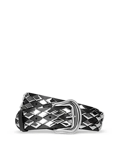 The Kooples Studded Leather Belt In Black/silver