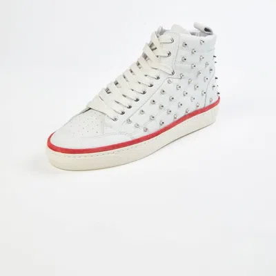 The Kooples Studded Leather Sneaker In White