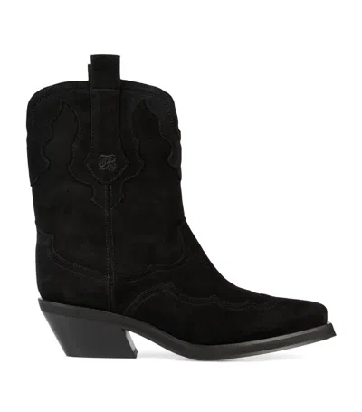 The Kooples Suede Cowboy Boots 40 In Black