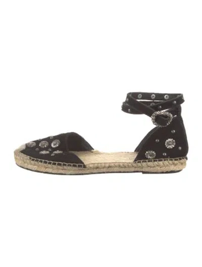 Pre-owned The Kooples Suede Espadrilles In Black/neutrals