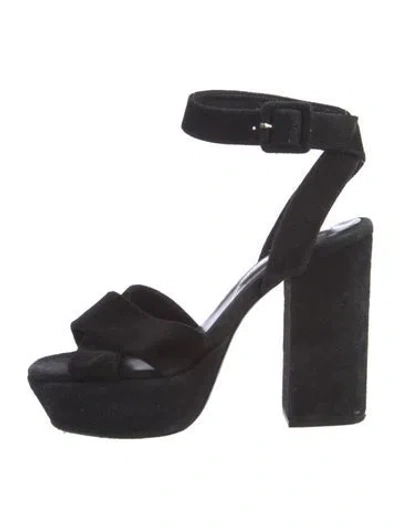 Pre-owned The Kooples Suede Sandals In Black
