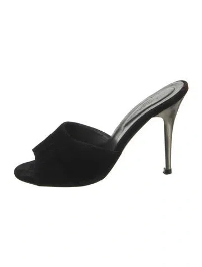 Pre-owned The Kooples Suede Sandals In Black