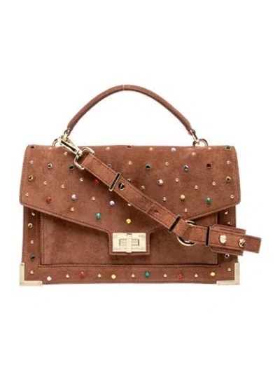 Pre-owned The Kooples Suede Top Handle Bag In Brown