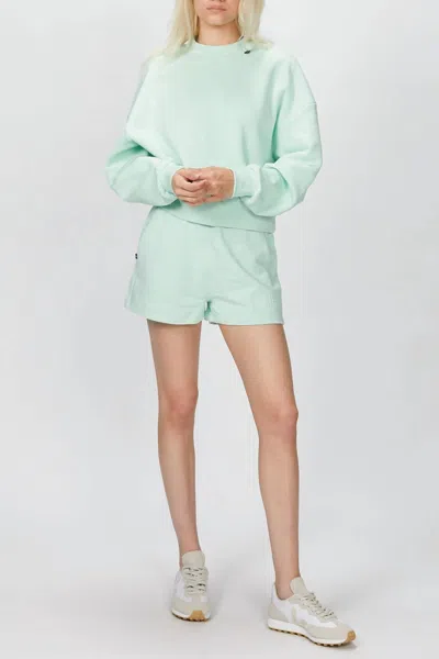 The Kooples Sweatshirt With Logo In Mint Green In Blue