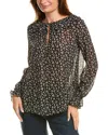Shop The Kooples Tie Neck Blouse In Black