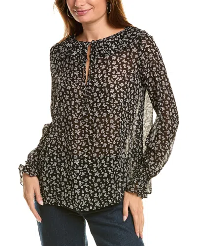 The Kooples Tie Neck Blouse In Black
