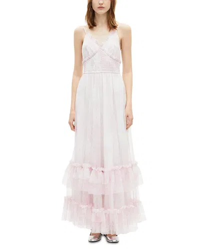 The Kooples Tiered Ruffle Trim Dress In Pink