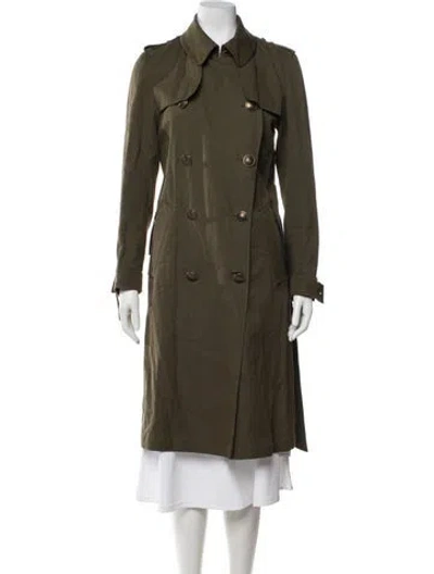Pre-owned The Kooples Trench Coat In Green
