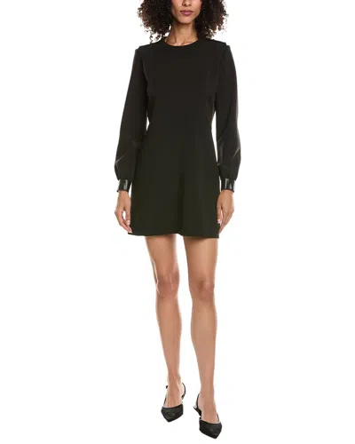 The Kooples Trend Leather-trim Mini Dress In Multi