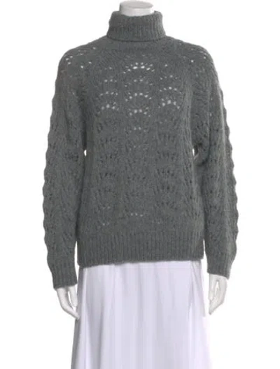 Pre-owned The Kooples Turtleneck Sweater In Gray