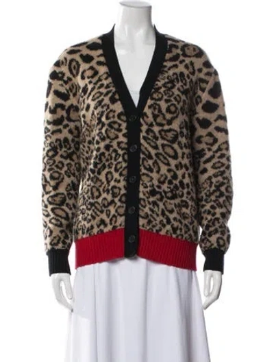 Pre-owned The Kooples Tweed Animal Print Sweater In Neutral