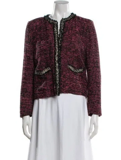 Pre-owned The Kooples Tweed Pattern Evening Jacket In Red