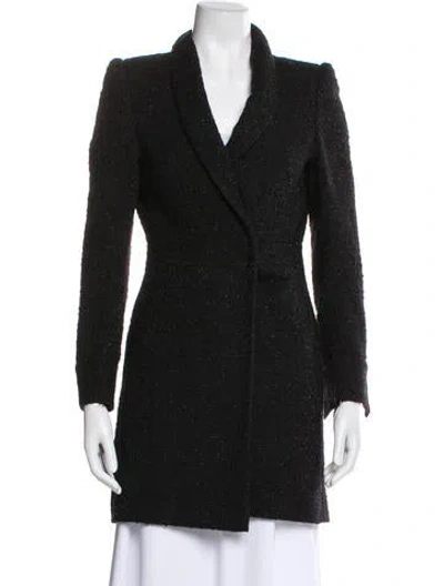 Pre-owned The Kooples Tweed Printed Coat W/ Tags In Black