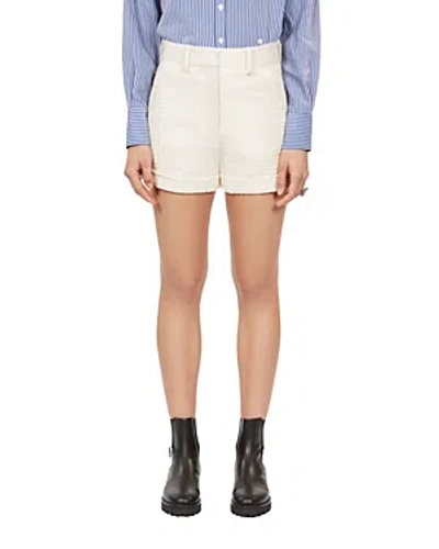 The Kooples Tweed Shorts In Ecru