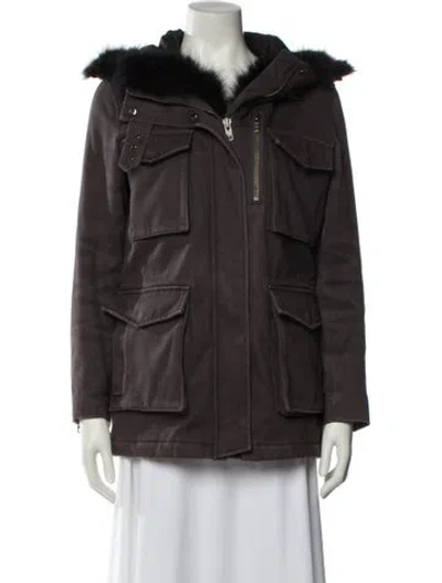 Pre-owned The Kooples Utility Jacket In Brown