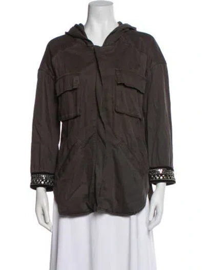 Pre-owned The Kooples Utility Jacket In Gray