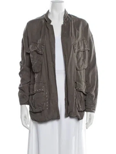 Pre-owned The Kooples Utility Jacket In Gray