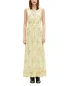 The Kooples V Neck Sleeveless Dress In Yellow