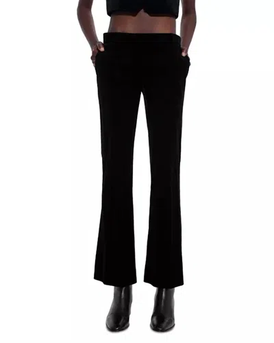 The Kooples Velvet Flared Pants In Bla01 In Black