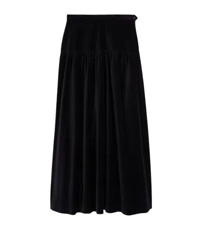 The Kooples Velvet Maxi Skirt In Black