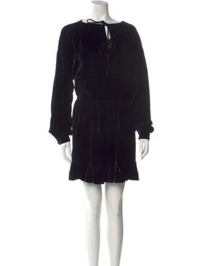 Pre-owned The Kooples Velvet Mini Dress In Black