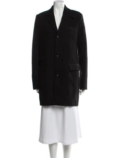 Pre-owned The Kooples Virgin Wool Peacoat In Black
